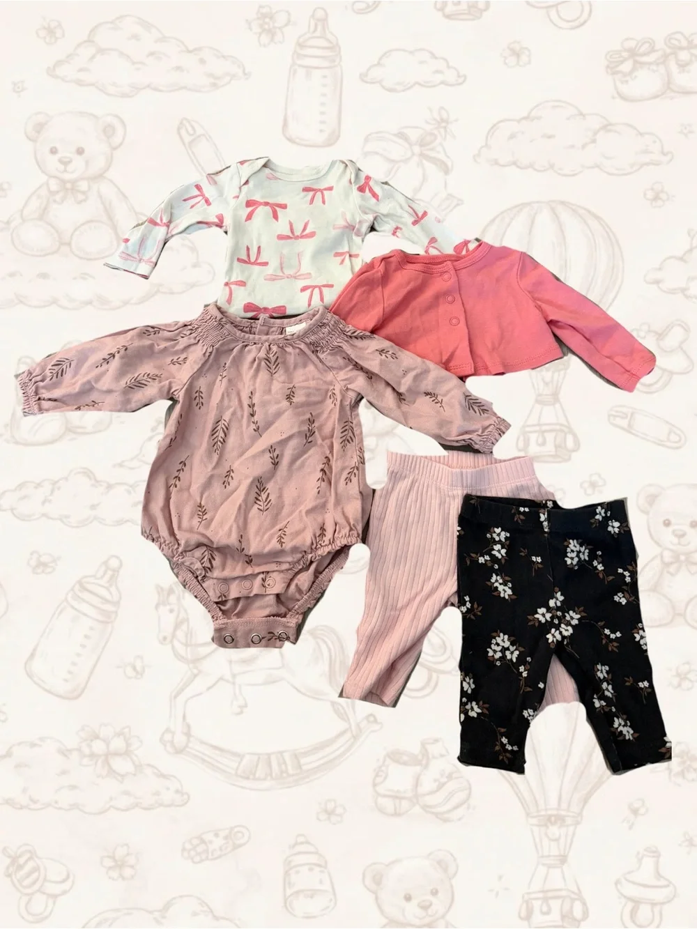 Newborn winter pieces bundle- baby girl
